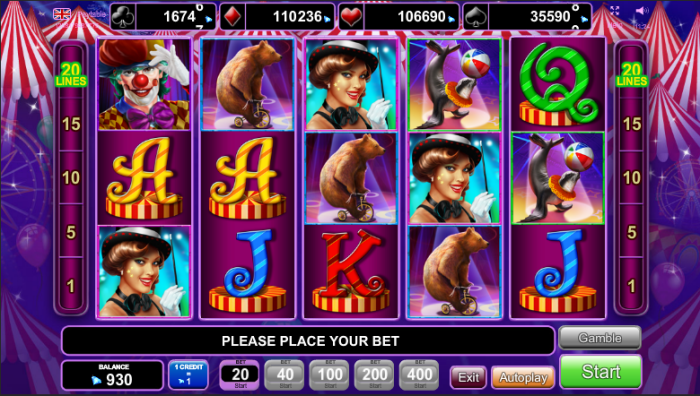 Circus Brilliant EGT Progressive Jackpot Slot Game