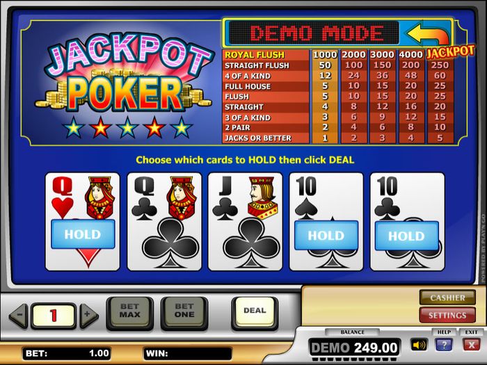 Экран видеопокера Jackpot Poker