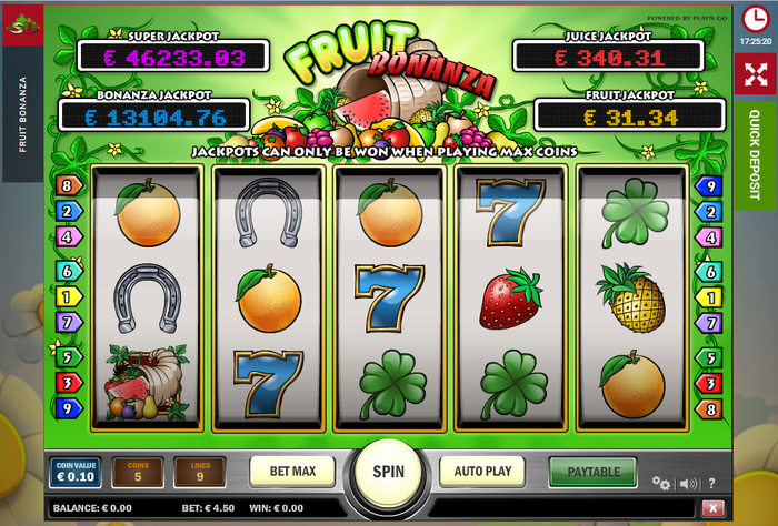 Фруктовый автомат Fruit Bonanza с прогрессивным джекпотом от Play’n GO