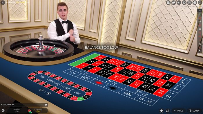 Live dealer online roulette