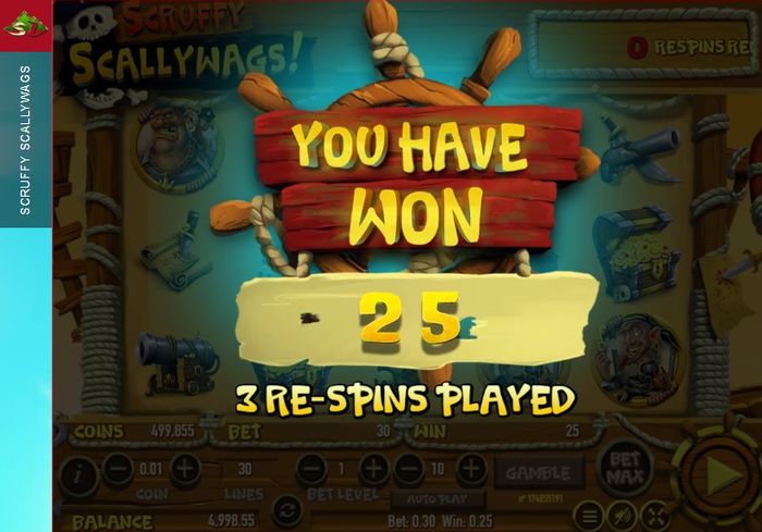 Re-spins in Scruffy Scallywags