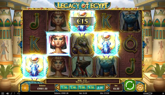 Combo won Legacy of Egypt slot